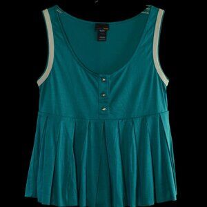 NWOT Fendi Italy Sleeveless Pleated Top 100% Cotton Size 42